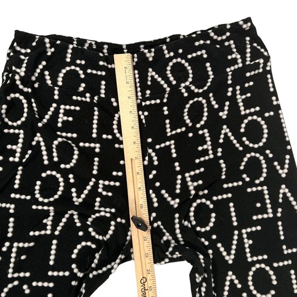 NO BOUNDARIES Pants Women's Leggings Elastic Waist "LOVE" Black 3XL - Picture 4 of 11